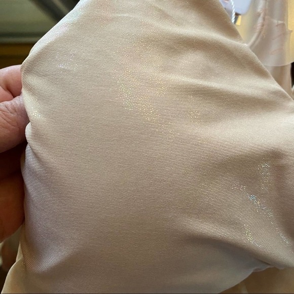 PilyQ metallic shimmery cream bikini top Sz S - Picture 4 of 7